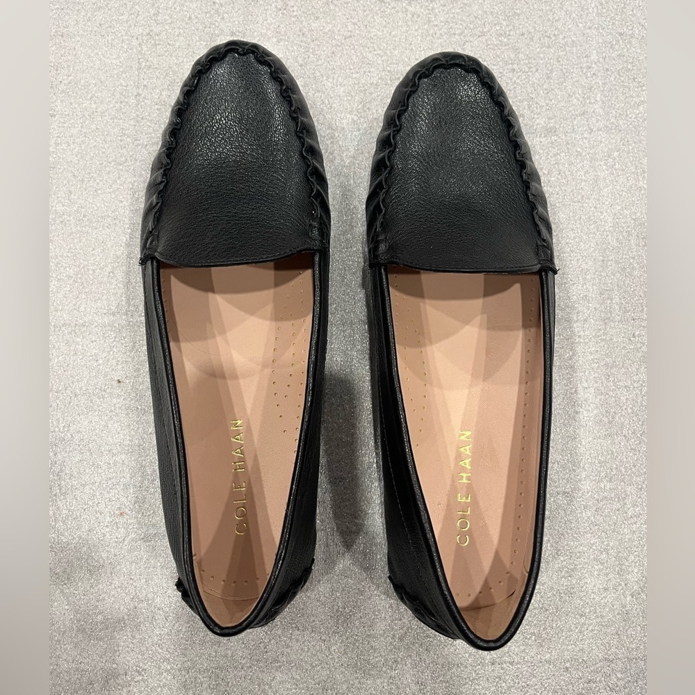 [8.5B]Cole Haan black Evelyn Leather Driver Loafers